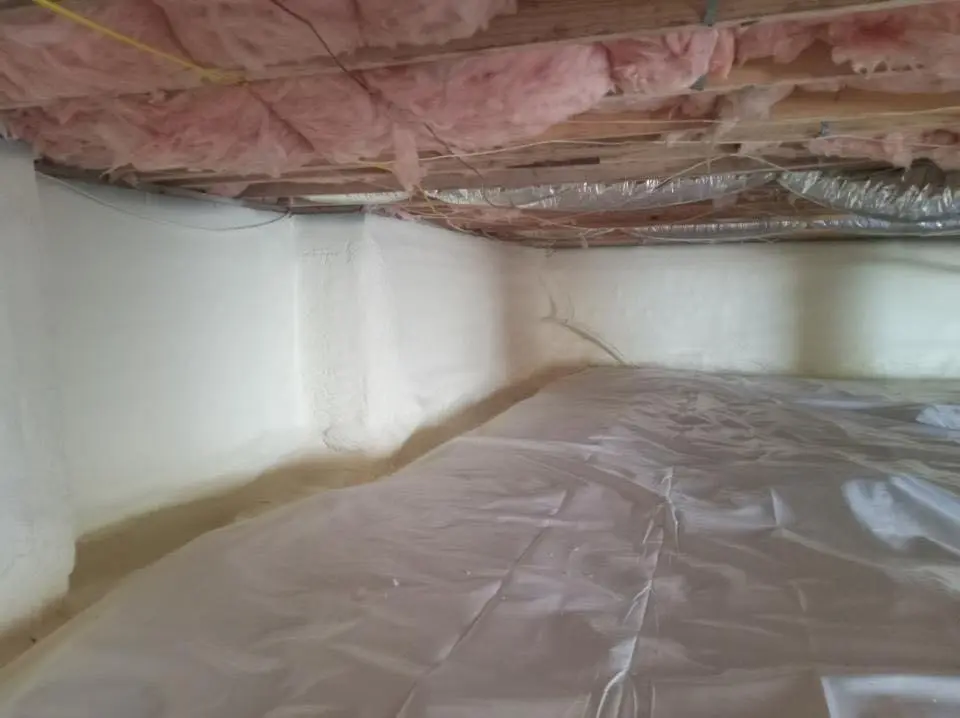Crawl space encapsulation with closed-cell spray foam for Attic Insulation in Lindenwold